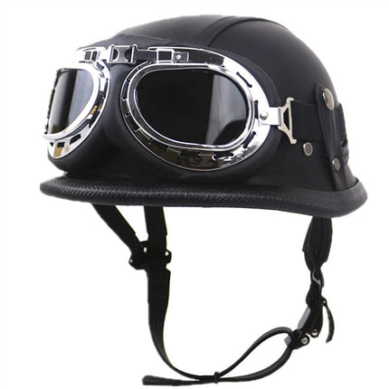 Vintage Motorcycle Helmet with Adjustable Chin Strap – image 9