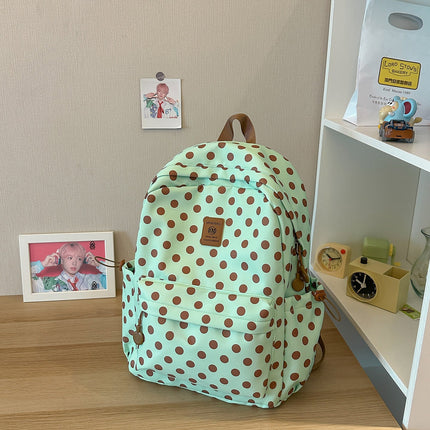 Polka Dot Backpack for School, Lightweight Travel Backpack with Multiple Compartments