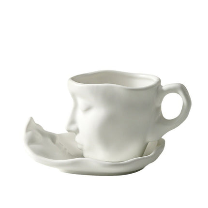 Ceramic Coffee Set with Kiss Design | Stylish and Durable Cups for Elegant Serving