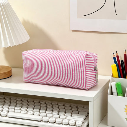 Pencil Case with Zipper, Striped Pencil Bag – image 9