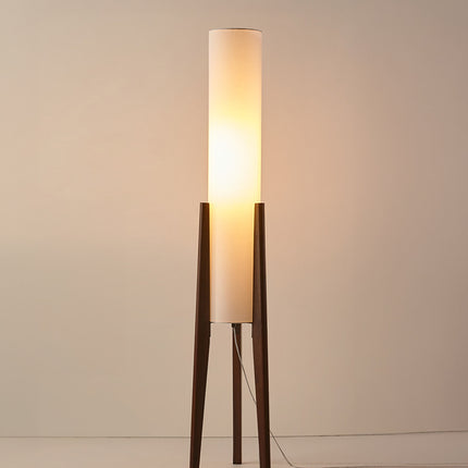 Floor Lamp for Living Room, Standing Lamp with Walnut Wood Base, Mid Century Modern Floor Lamp for Bedroom