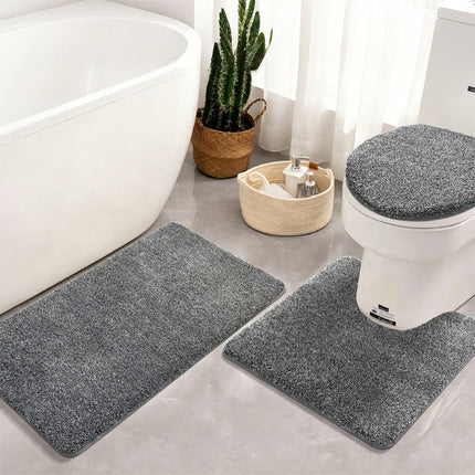 Bath Mat Set, Non Slip Microfiber Bath Rug Set