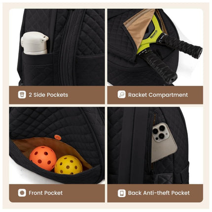 Water Resistant Backpack for Tennis, Tennis Backpack with Racket Compartment – image 4