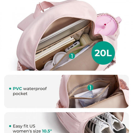 Gym Backpack with Shoe Compartment, Tennis Bag for Rackets and Water Bottle