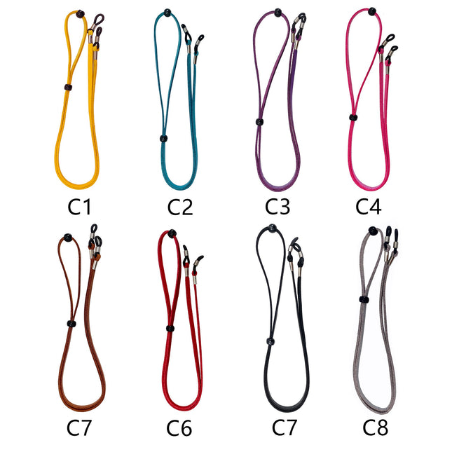 Glasses Straps, Leather Eyeglass Strap Holder with Clips