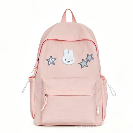 Cute Laptop Backpack with Bunny Embroidery, Cartoon Book Bag for School and Casual Outings