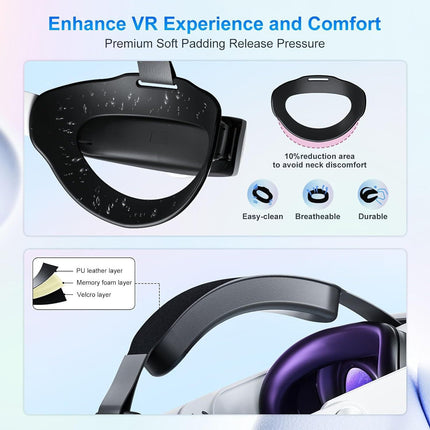 VR Headset, Virtual Reality Headset with Advanced Cooling and Adjustable Straps for VR Gaming – image 10
