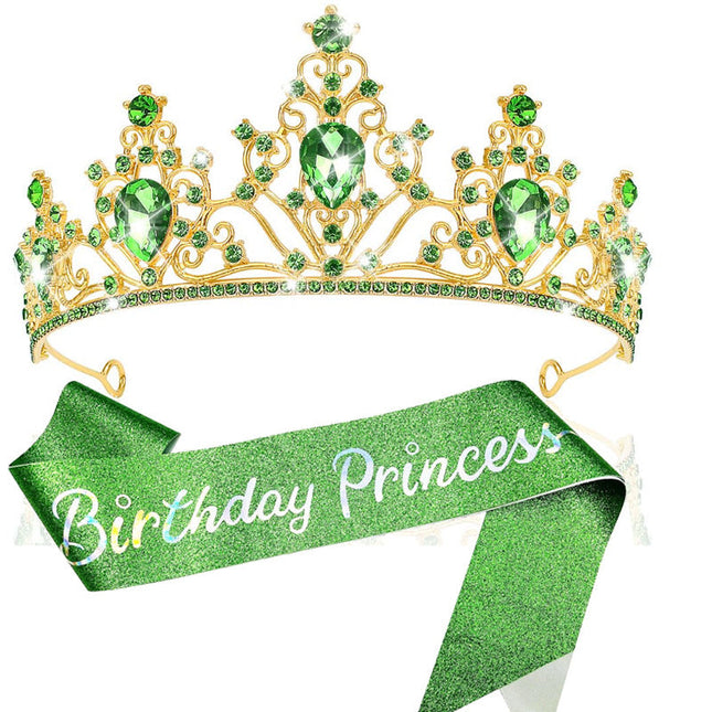 Princess Crown for Girls, Metal Crown with Sparkling Crystals for Kids Party – image 7