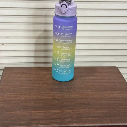 Motivational Water Bottle with Time Markers, BPA Free Reusable Water Bottle with Handle – image 18