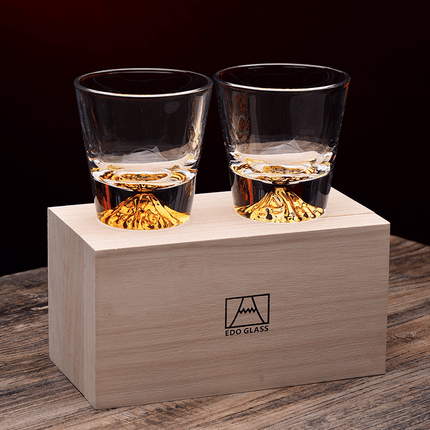 Japanese Whisky Glass Set in Wooden Box, Old Fashioned Bourbon Glass Gift – image 5