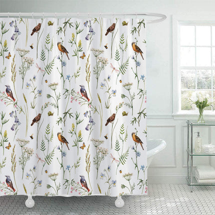 Shower Curtain with Birds and Flowers, Fabric Shower Curtain for Bathroom Decor – image 10