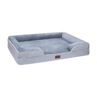 Orthopedic Memory Foam Dog Bed, Cat Bed with Raised Edges, Washable Pet Bed with Removable Cover for Dogs and Cats