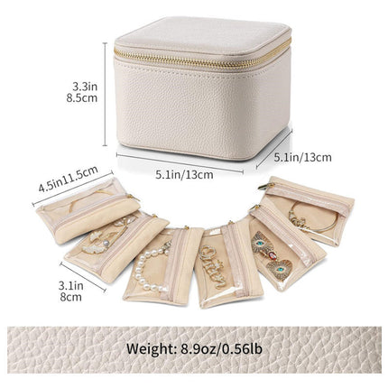 Jewelry Organizer Bag with Transparent Compartments, Travel Jewelry Case