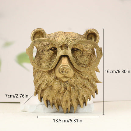Animal Head Wall Sculptures in Resin, Living Room Wall Decor and Bedroom Wall Decor for Home and Office