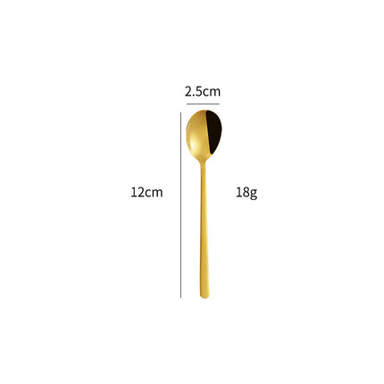 Golden Dessert Spoon, Ice Cream Spoon with Ergonomic Handle for Desserts and Table Setting – image 13