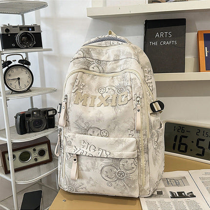 School Backpacks with Graphic Print, Multi Pocket Book Bag for Class and Everyday Use, Rucksack