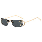Rectangular Sunglasses for Women, Metal Sunglasses with Gold Accents – image 7