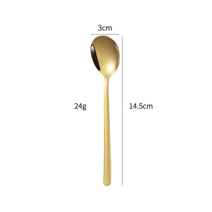 Golden Dessert Spoon, Ice Cream Spoon with Ergonomic Handle for Desserts and Table Setting – image 4