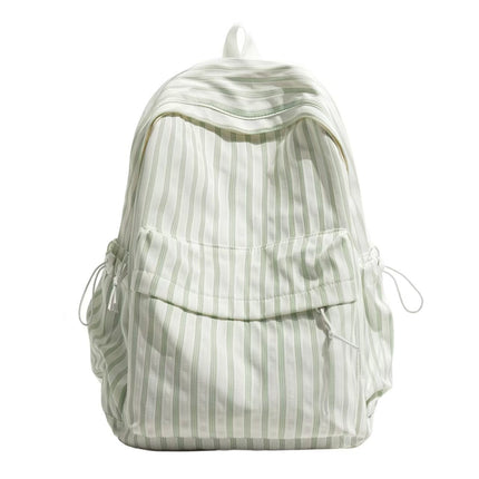 Striped Backpack for School, Lightweight Backpack with Side Pockets
