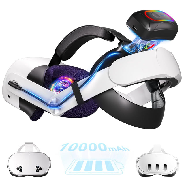 Virtual Reality Headset with Advanced Cooling and Adjustable Straps for VR Gaming