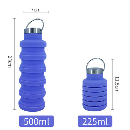 Reusable Water Bottles BPA Free, Foldable Silicone Water Bottle with Carabiner for Travel – image 6