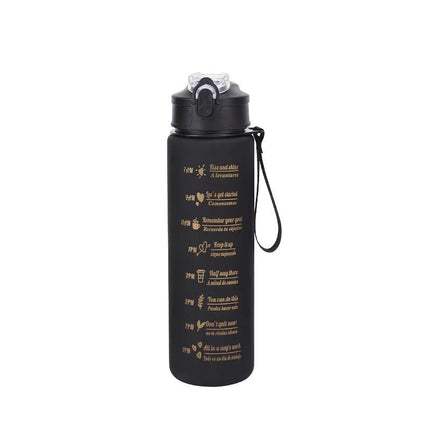 Motivational Water Bottle with Time Markers, BPA Free Reusable Water Bottle with Handle – image 12