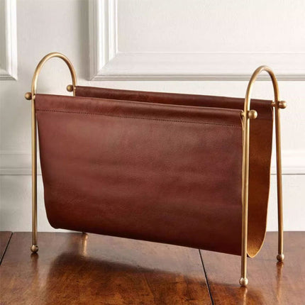 Leather Magazine Holder, Magazine Rack for Books and Newspapers