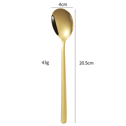 Golden Dessert Spoon, Ice Cream Spoon with Ergonomic Handle for Desserts and Table Setting – image 22