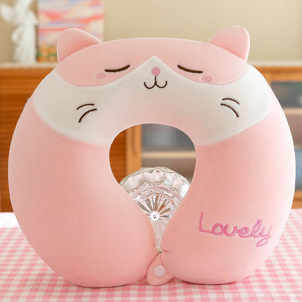 Neck Pillows for Travel, Cute Animal Neck Support Pillow, U Shaped Travel Pillow for Car and Home