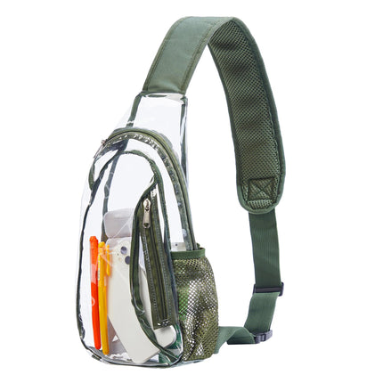 Clear Backpack, Transparent Sling Backpack with Multiple Compartments