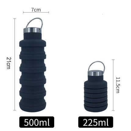 Collapsible Water Bottle, Foldable Silicone Water Bottle with Carabiner for Travel – image 11