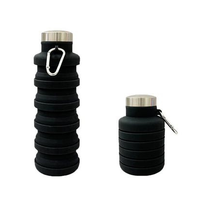 Reusable Water Bottles BPA Free, Foldable Silicone Water Bottle with Carabiner for Travel – image 24