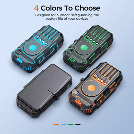 Portable Charger, Solar Power Bank with Wireless Charging, 20000mAh Power Bank, Portable Phone Charger for Camping