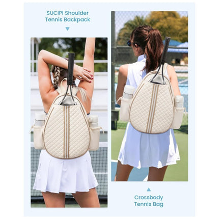 Quilted Tennis Backpack, Tennis Bag with Racket Compartment