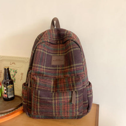 Plaid Laptop Backpack for Work and Gym, Rucksack – image 4