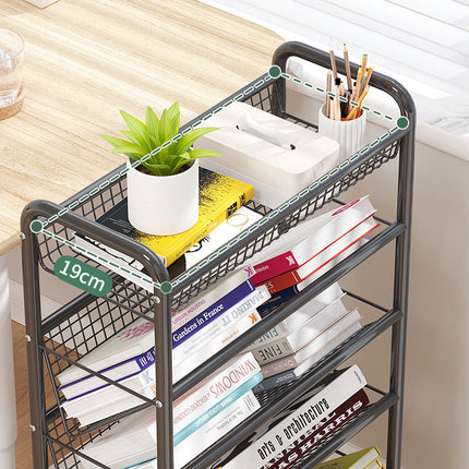 Storage Rack with Wheels, Small Bookshelf