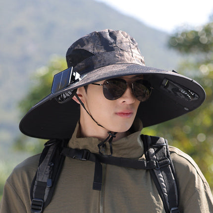 Sun Hat with Fan, Wide Brim Sun Hat with Single or Dual Fan – image 19