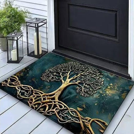 Outdoor Welcome Mat, Entryway Mat with Peacock Design