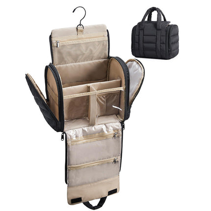 Hanging Toiletry Bag with Compartments, Travel Toiletry Bag for Vacation and Gym, Dopp Kit with Transparent Cover