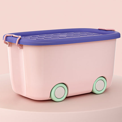 Storage Bins with Wheels, Rolling Storage Tote for Toys and Laundry