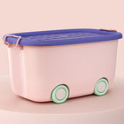 Storage Bins with Wheels, Rolling Storage Tote for Toys and Laundry