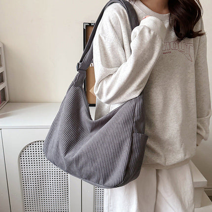 Crossbody Tote Bag, Soft Fabric Tote Bag with Adjustable Strap