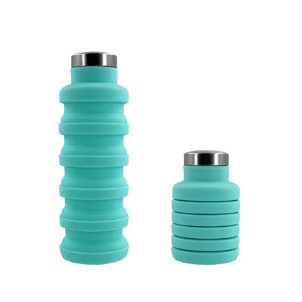 Collapsible Water Bottle, Reusable Water Bottles BPA Free, Foldable Silicone Water Bottle with Carabiner for Travel – image 9