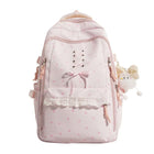Cute Backpack for School, Womens Backpack with Lace Up Detail and Charm, Book Bag for Students, School Bag