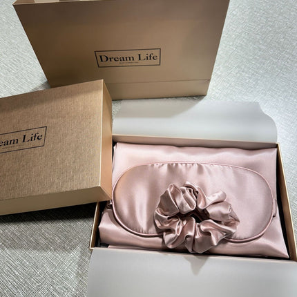 Silk Pillowcase Set with Sleep Mask and Scrunchie – image 4