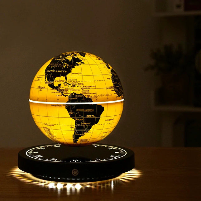 Modern Table Lamp, Magnetic Levitation Floating Globe Lamp with Digital Desk Clock