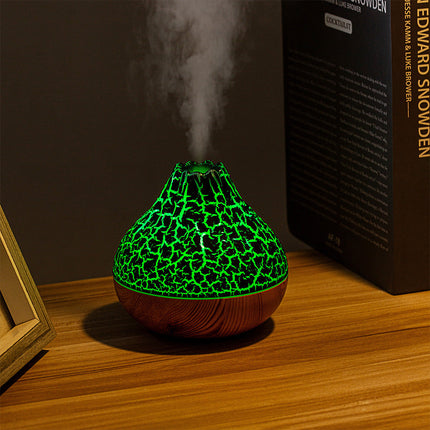 Compact Cool Mist Humidifier with Wood Grain Finish & Adjustable Output | Quiet Aromatherapy for Small Spaces