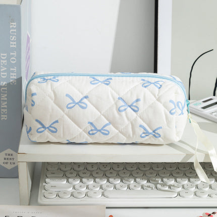 Cute Pencil Case with Large Capacity, Quilted Zip Pencil Pouch with Scissors Print – image 8