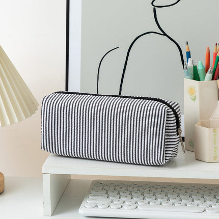 Pencil Case with Zipper, Striped Pencil Bag – image 17
