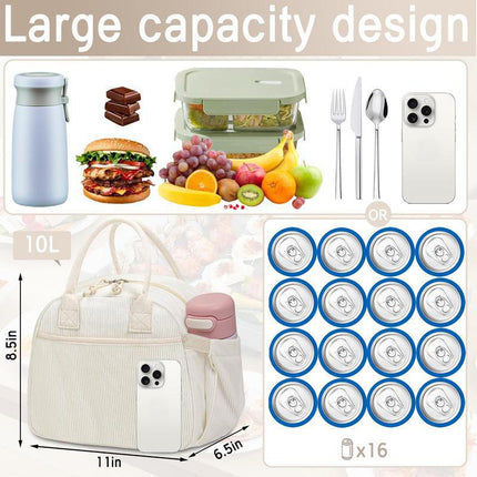 Womens Lunch Bag Insulated, Small Insulated Bag with Carry Handles